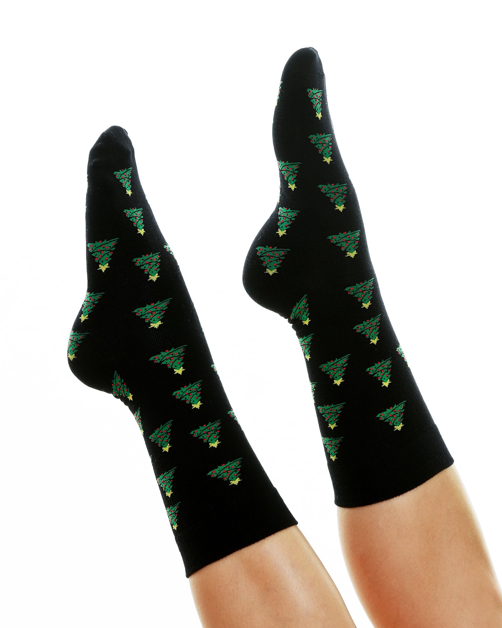 Socks black with X-mas trees